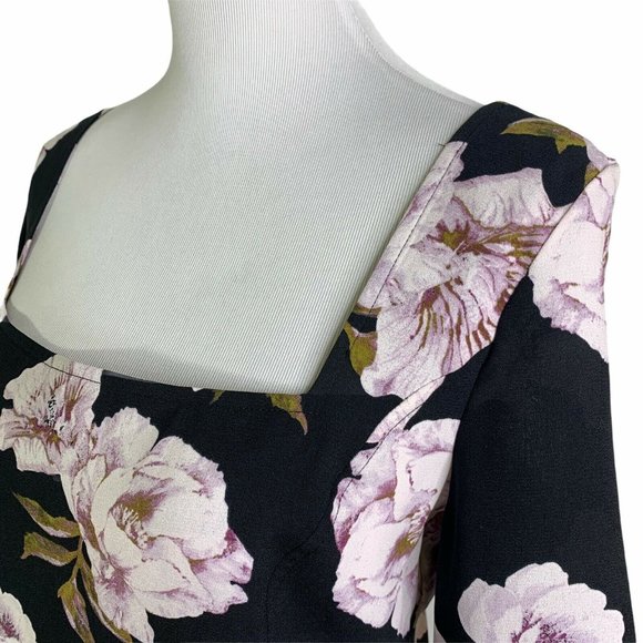 Free Press Floral Square Neck Elastic Back Top - Picture 5 of 9